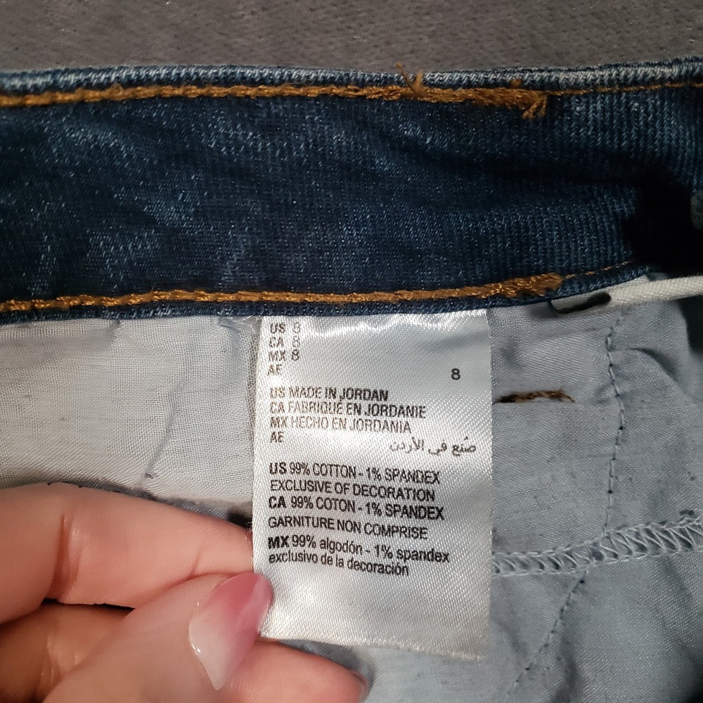 Style & Co Jeans Womens 8 Blue Curvy Skinny Leg Distressed Denim Pants - Picture 3 of 10